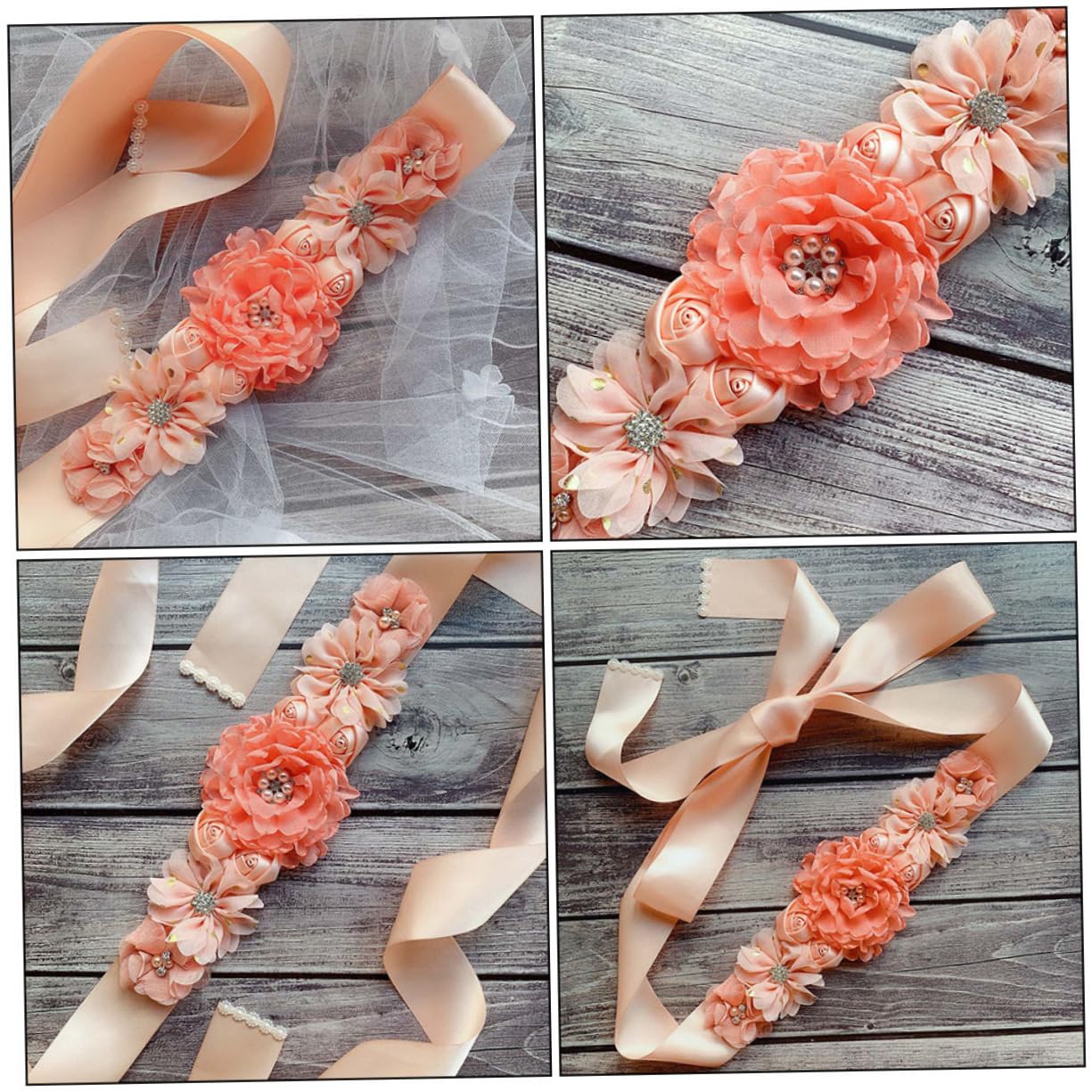 SOIMISS 2piezas Cinturón De Flores Para Mujer Accesorio De Moda Para Bodas y Sash Para Embarazadas y Fotografía