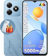 Blackview Wave 8C Mobile Phone 6GB + 64GB/TF 2TB Android 14 Unlocked Smartphone 4G Dual SIM, Octa Core, 6.5 Inch HD+/60Hz Screen, 5000mAh Battery, 13MP + 8MP, Face ID/GPS/OTG/FM/2 Years Warranty