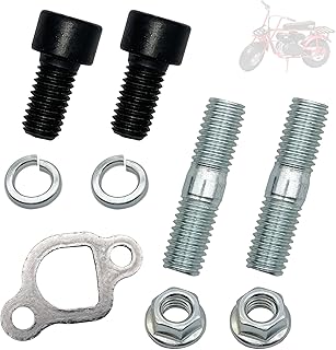 Exhaust Muffler Pipe Mounting Hardware Studs Bolt kit with Gasket for Coleman CT200U BT200X Baja MB200 Axis M200 Mini Bike KT196 Go Kart Predator 212cc Hisun 196cc Engine