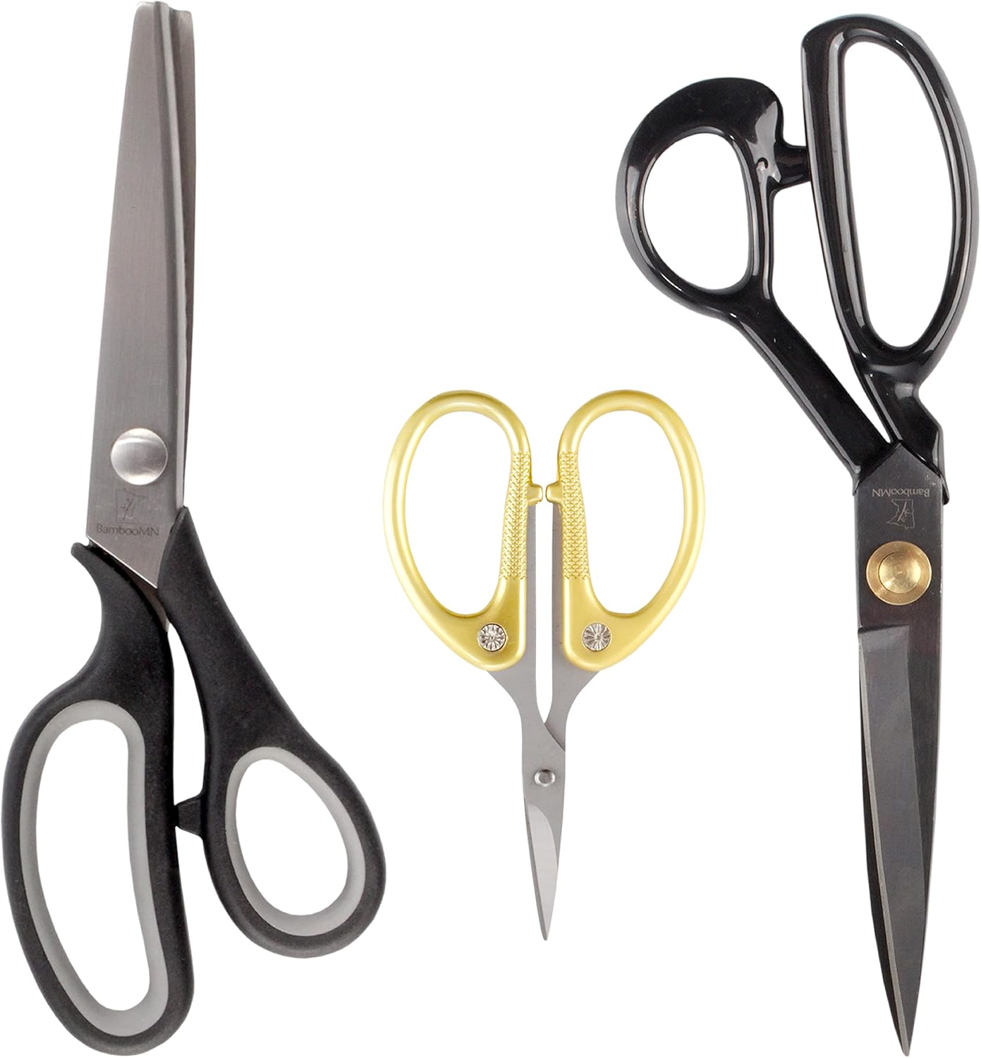 Sewing Scissors Set w/ Pinking Shear, Embroidery Shear & Fabric Shear