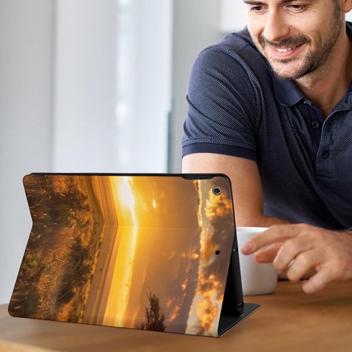 Wild Animal African King Lion Wildlife Printed Case Trifold Stand Protective Cover Compatible with ipad 2019/2020/2021(10.2in)