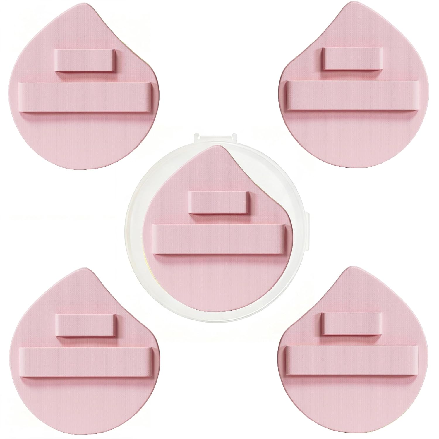 5pcs Comma Shaped Face Foundation Puff Brush Double Ribbon Makeup Puff, Teardrop Oblique Cut Beauty Sponge, Powder Puff for Flawless Makeup Blender Puff For Natural And Easy Makeup Face & Eye Blending