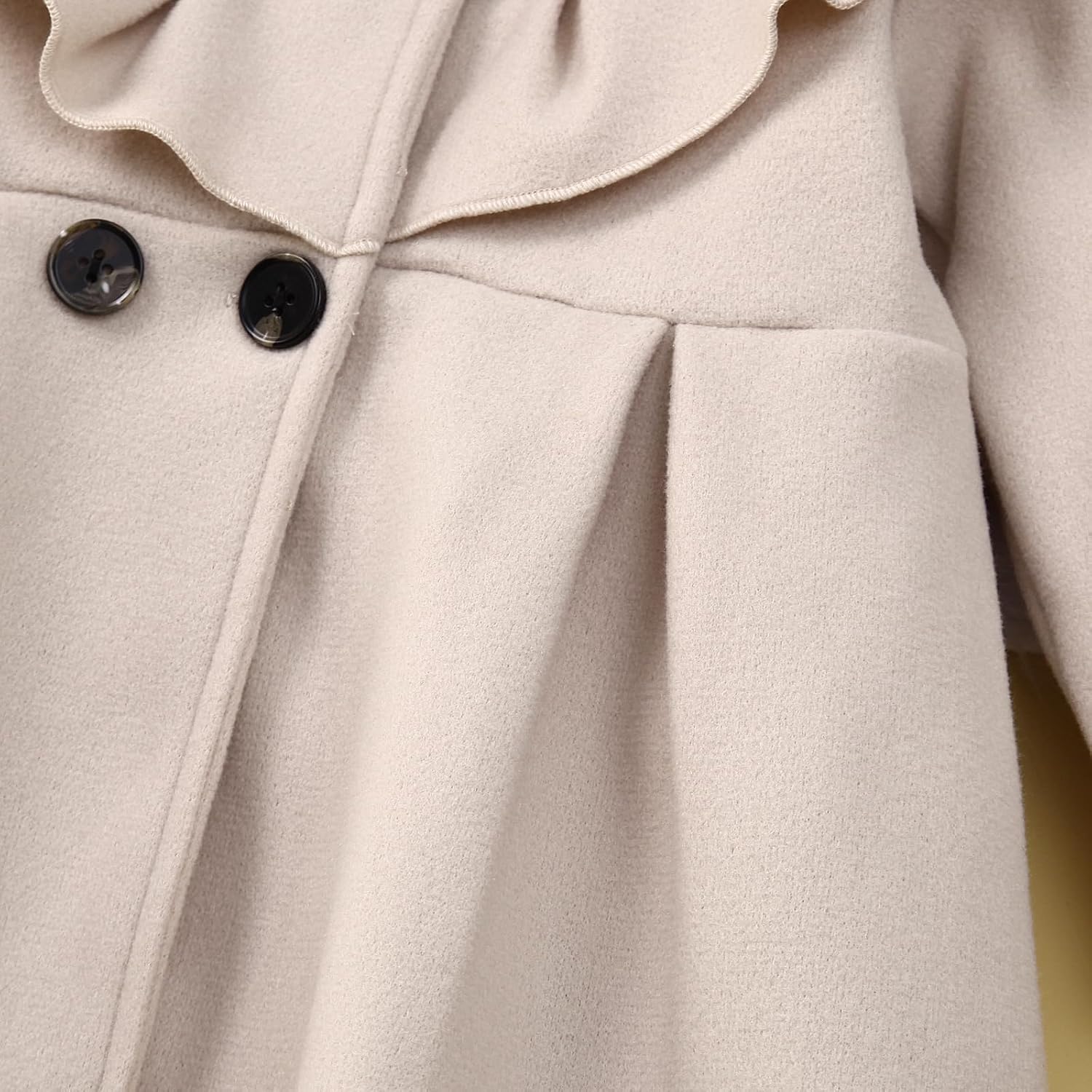 Toddler Baby Girl Coat Long Sleeve Buttons Ruffle Clothes Jacket Little Girls Dress Coat Fall Winter Outfit