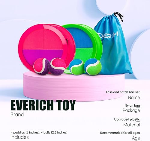 Miniatura 41 de EVERICH - Juego de pelota de lanzamiento y captura mejorado, juegos al aire libre para niños, juguetes al aire libre, juegos de patio, juguetes