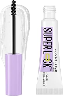 Maybelline Super Lock Brow Glue Eyebrow Gel, Lightweight Brow Gel For Up To 24HR Hold, Clear, 1 Count