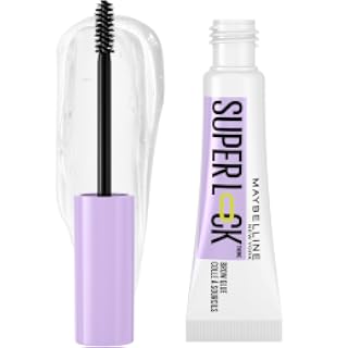 Gel para cejas Maybelline Super Lock, pegamento para cejas ligero para hasta 24 horas de fijación, transparente, 1 unidad