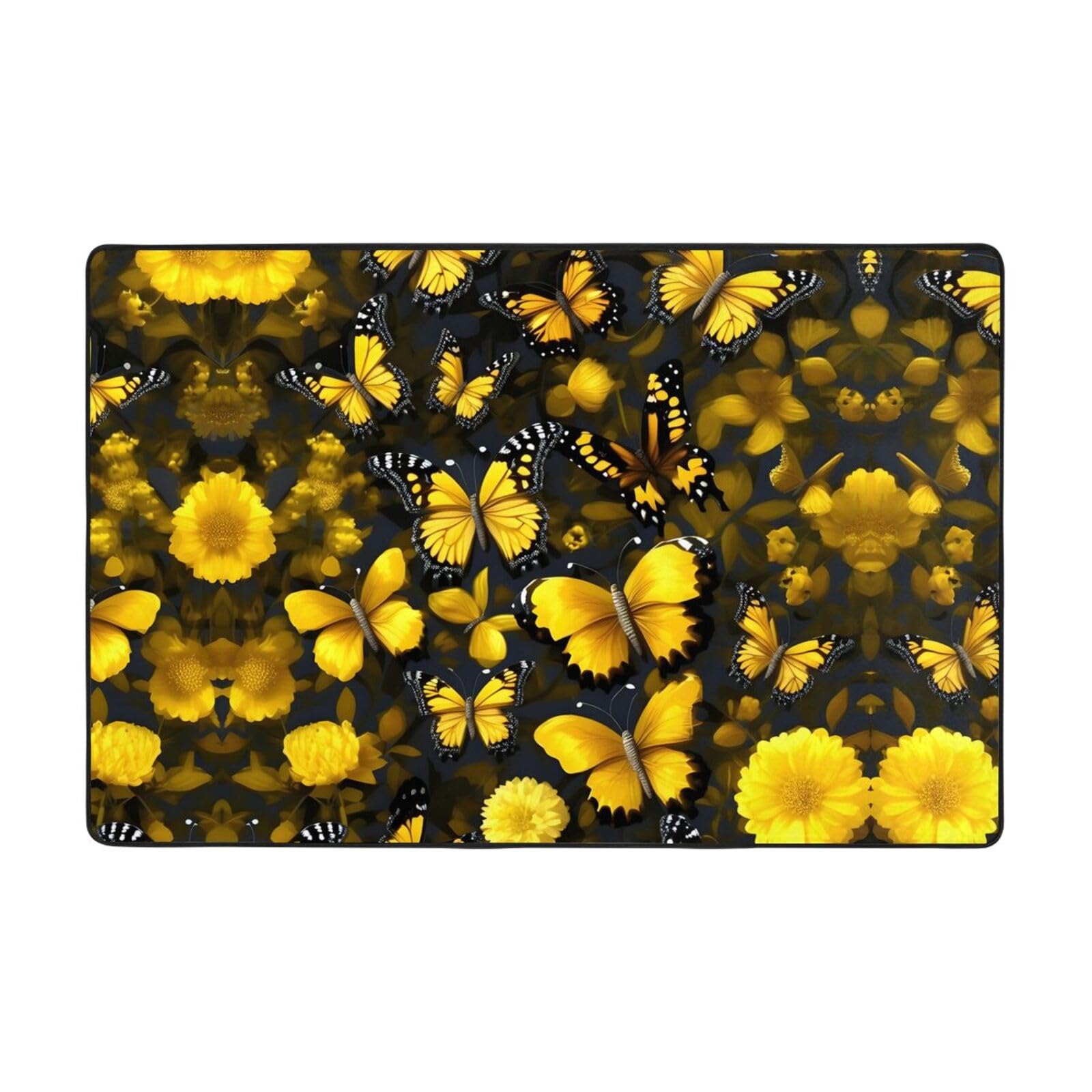 Tapis de salon papillons jaunes pour réchauffer la chambre d'enfant