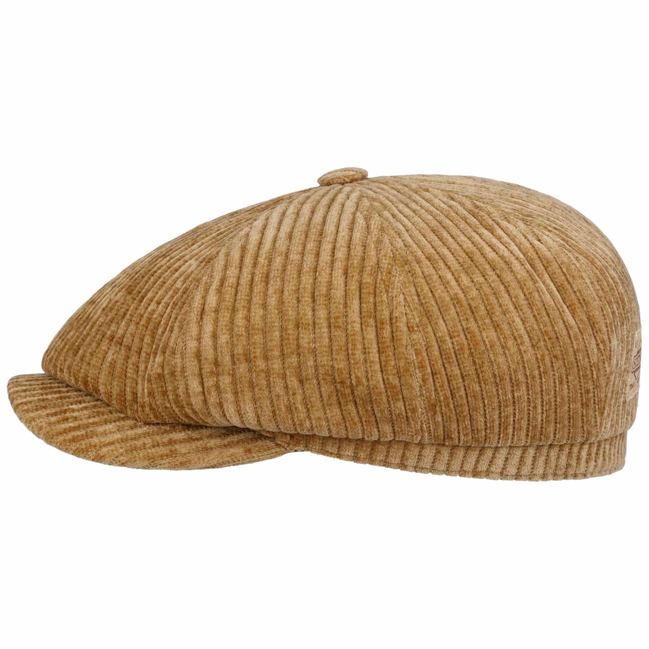 Stetson Hatteras Corduroy Flatcap Jersey Cap Made in EU Men Autumn Winter Camel S (54-55 cm)