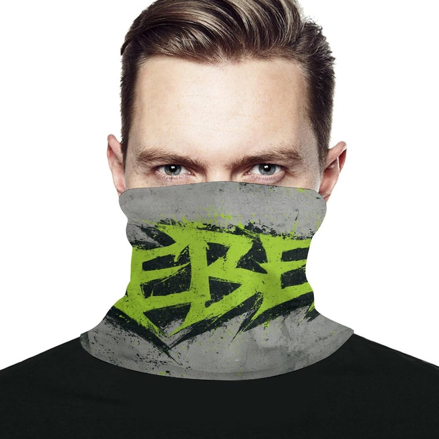 Word REBEL Men's Neck Gaiter Face Cover, Polyester Breathable Scarf with Drawstring Toggle Adjuster