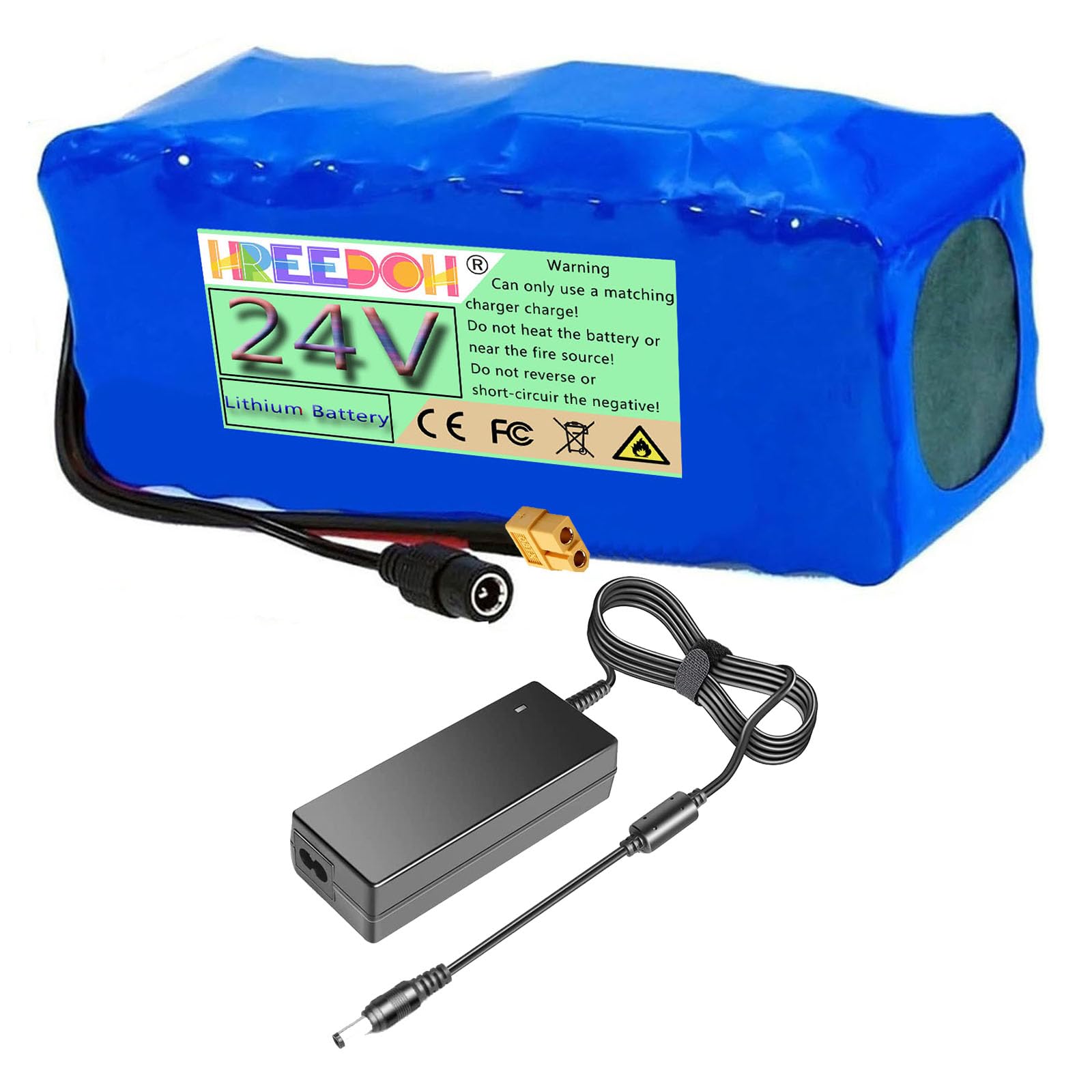 24 Volt Li-ion Battery 24V Lithium Battery 5AH 7.5AH 10AH 12.5AH 15AH 17.5AH 20AH with Charger for 0-480W Motor