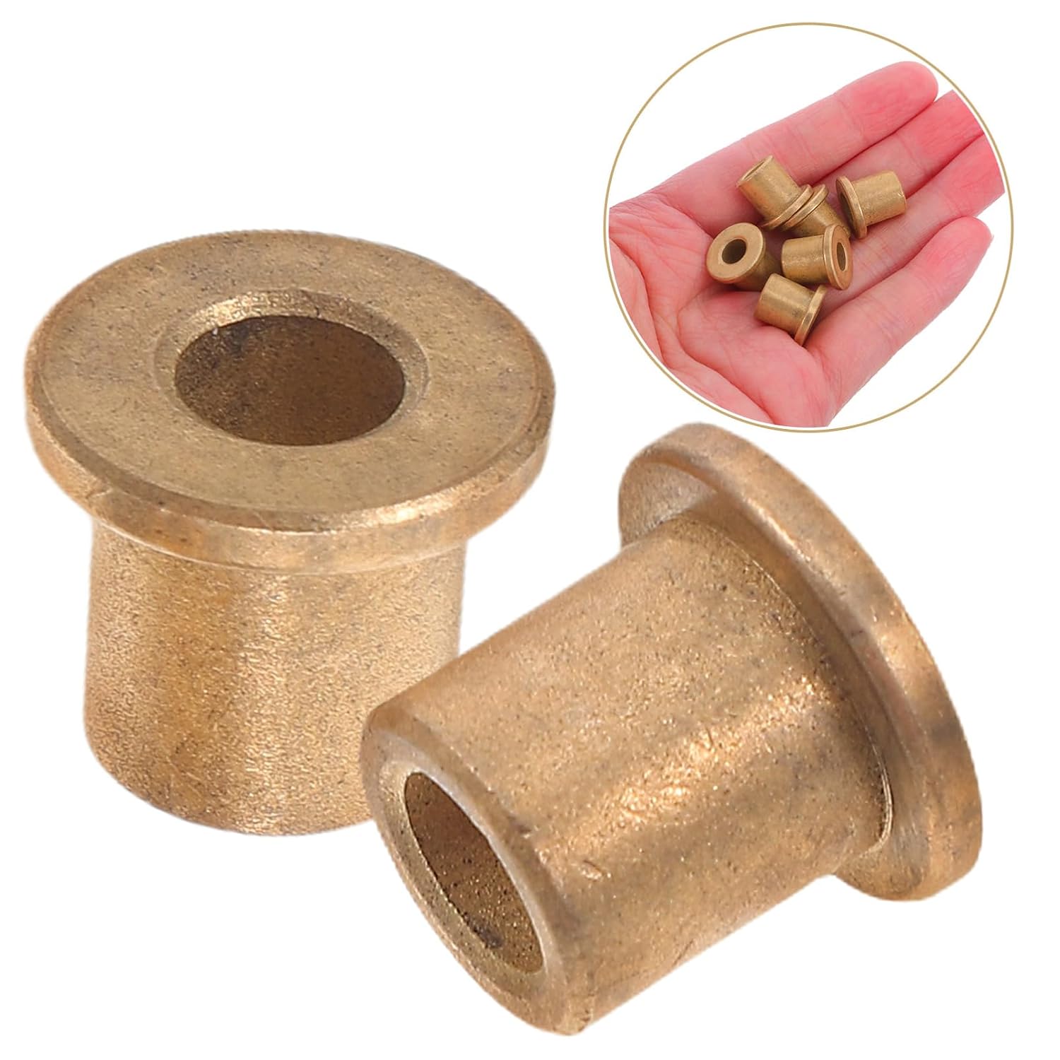 6pcs Copper Flanged Sleeve Bearings for High-Temperature Machinery Wrapped Bushings for Efficient Heat Dissipation and Noise Reduction Industrial Equipment