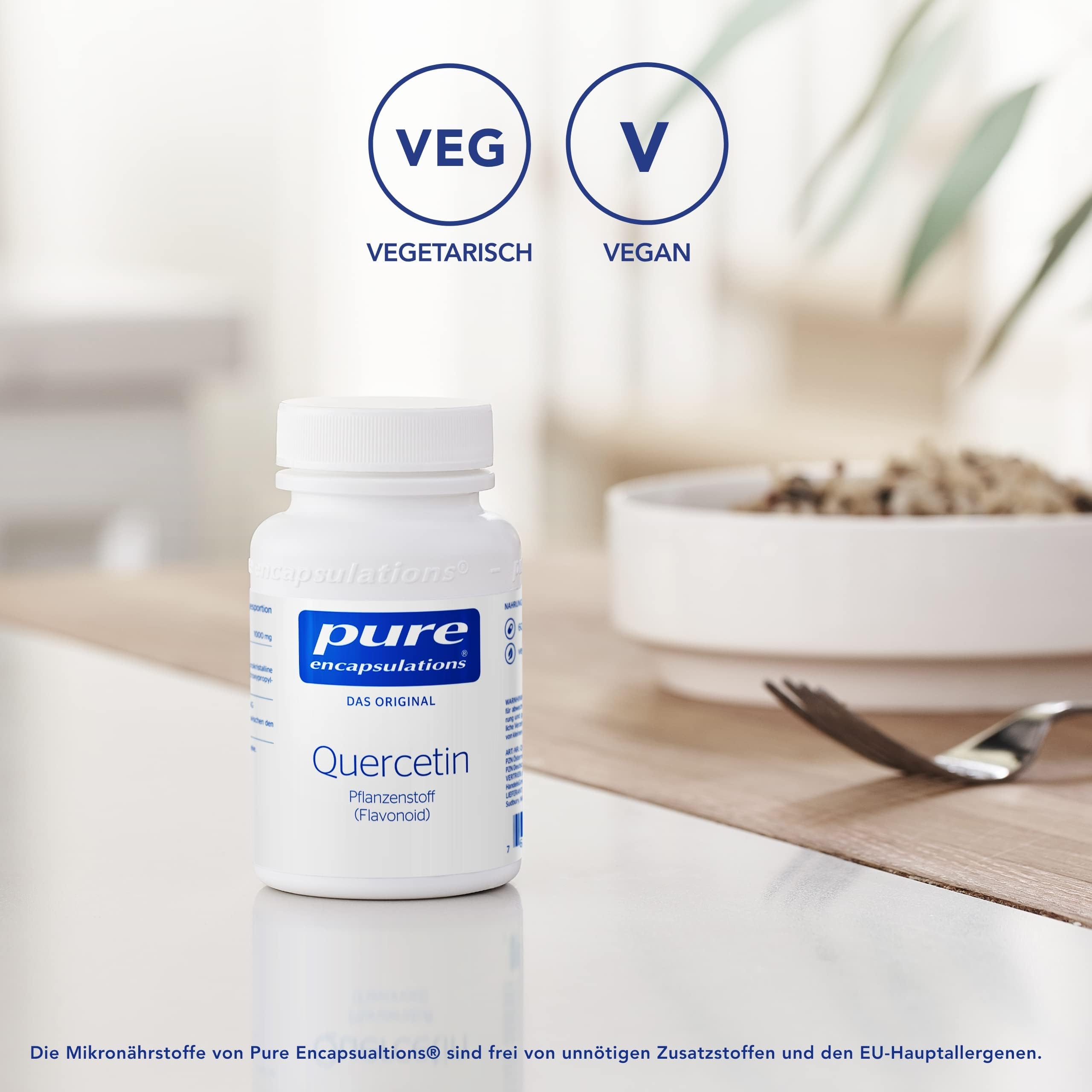 Pure Encapsulations - Quercetin - Hochwertiger Pflanzenstoff, Hoher Quercetin-Gehalt in jeder Kapsel - Nahrungsergänzungsmittel - 120 Kapseln