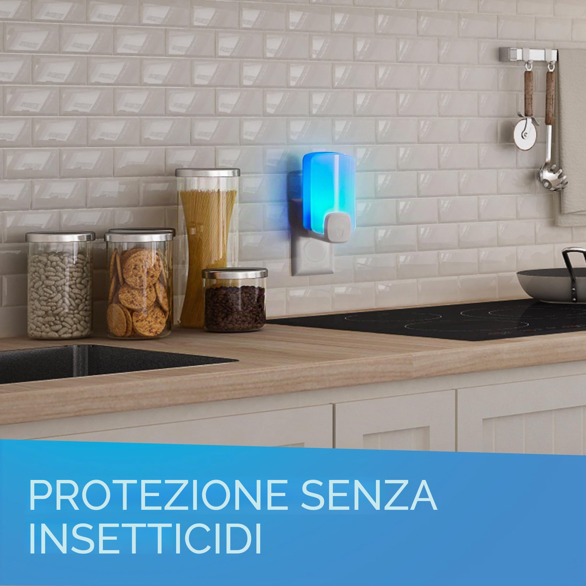 Raid Essentials - Trappola luminosa a LED per mosche, mosche e tarme, protezione 24/7, senza insetticidi, adatta alla famiglia, inodore e senza residui, per interni, 1 trappola luminosa e 1 ricarica