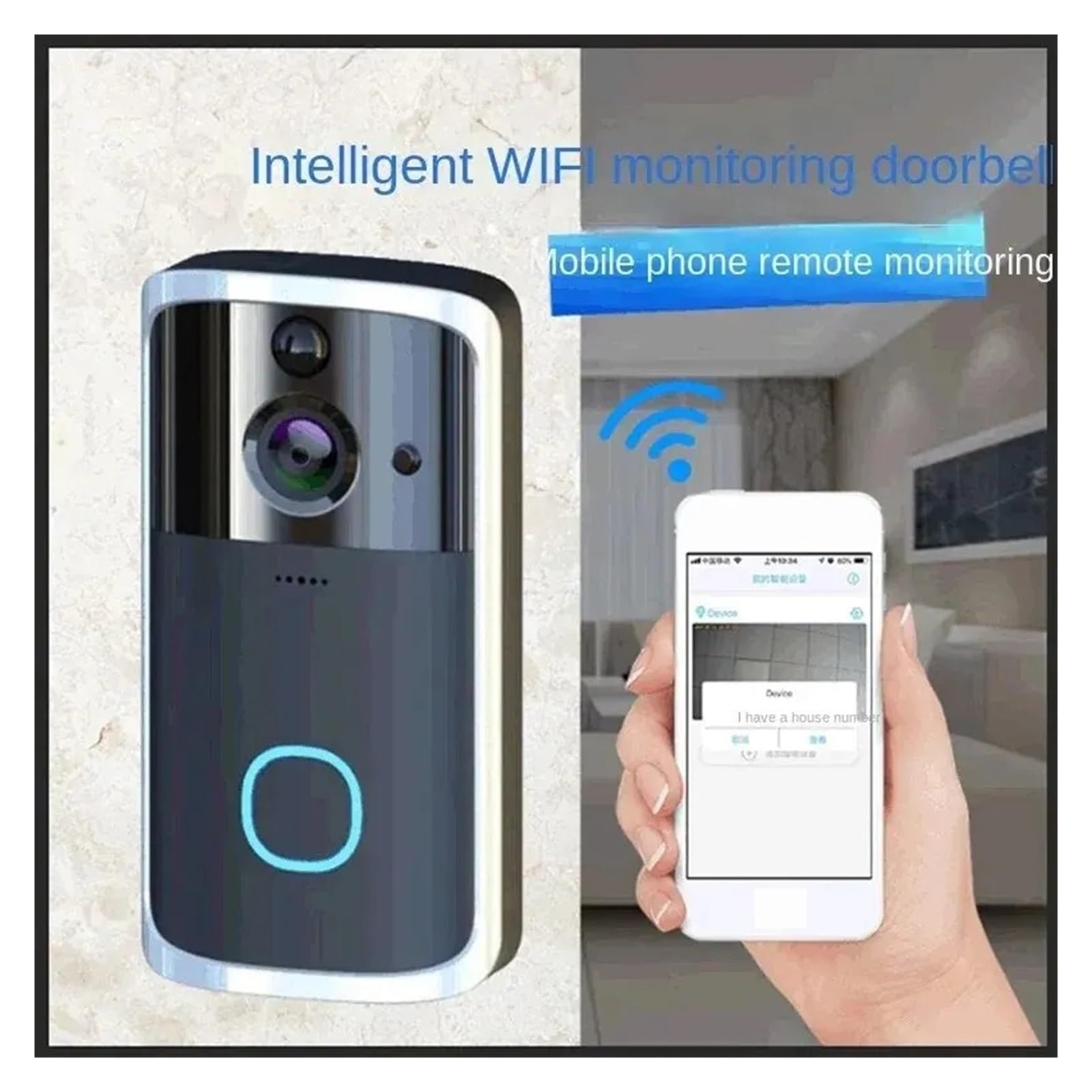 720P Tuya Kamera Dzwonkowa WiFi Inteligentne Domowe Wideo Dzwonek Do Drzwi Bezprzewodowy 2-kierunkowy Dźwięk Wykrywanie Ruchu PIR Bezpieczeństwo Domu Różnorodne środowiska Domowe