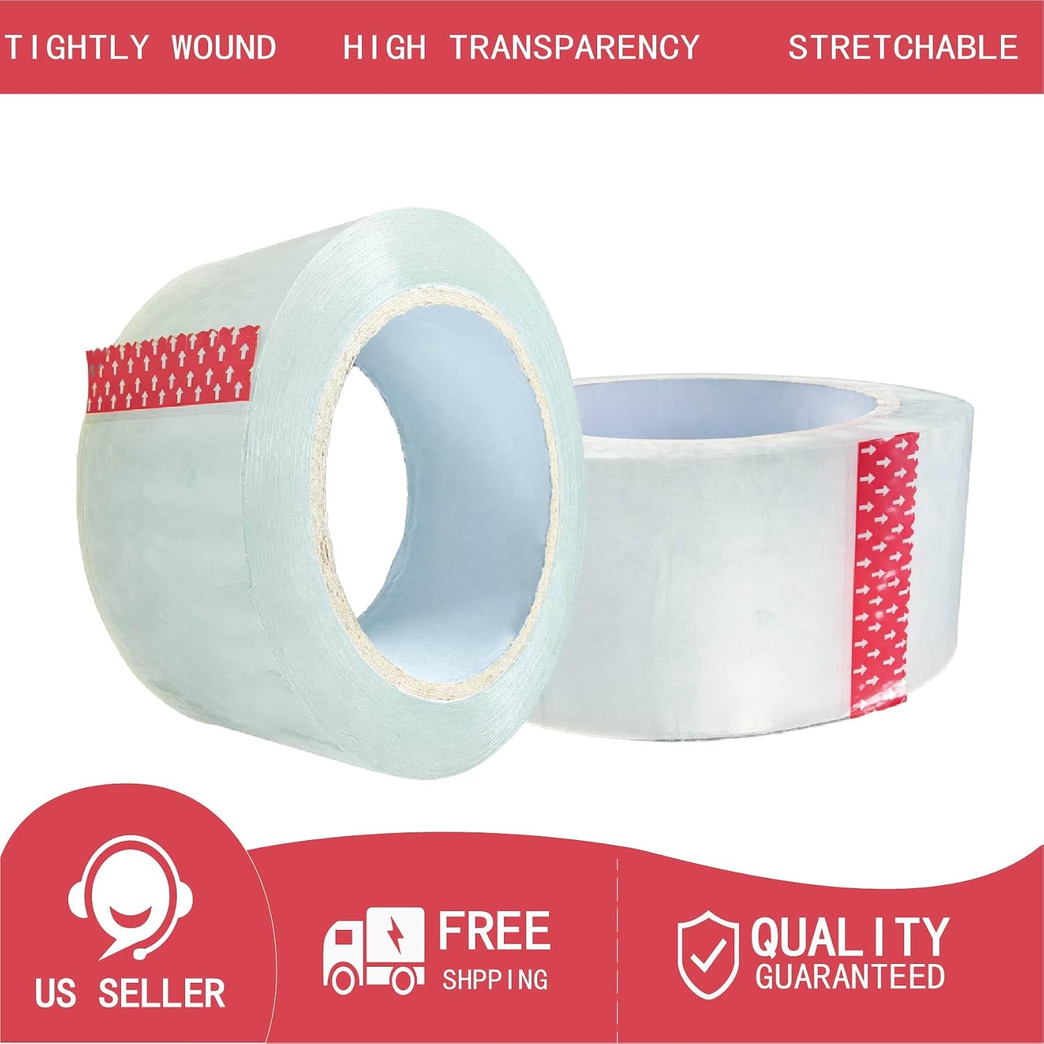 POLYSELLS 2.7 Mil Clear Packing Tape 6 Rolls, 1.88" x 60 Yards Per Roll, Heavy Duty Sealing Tape for Moving, Packaging, Storage & Industrial Sealing image 3