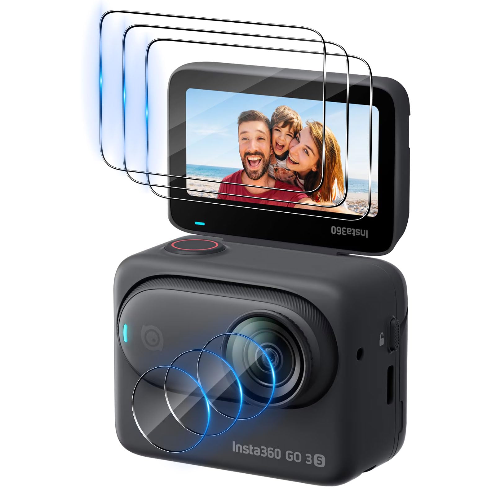 Effcotuo Schutzfolie Set Für Insta360 Go Ultra - 3x Display + 3x Objektivschutz