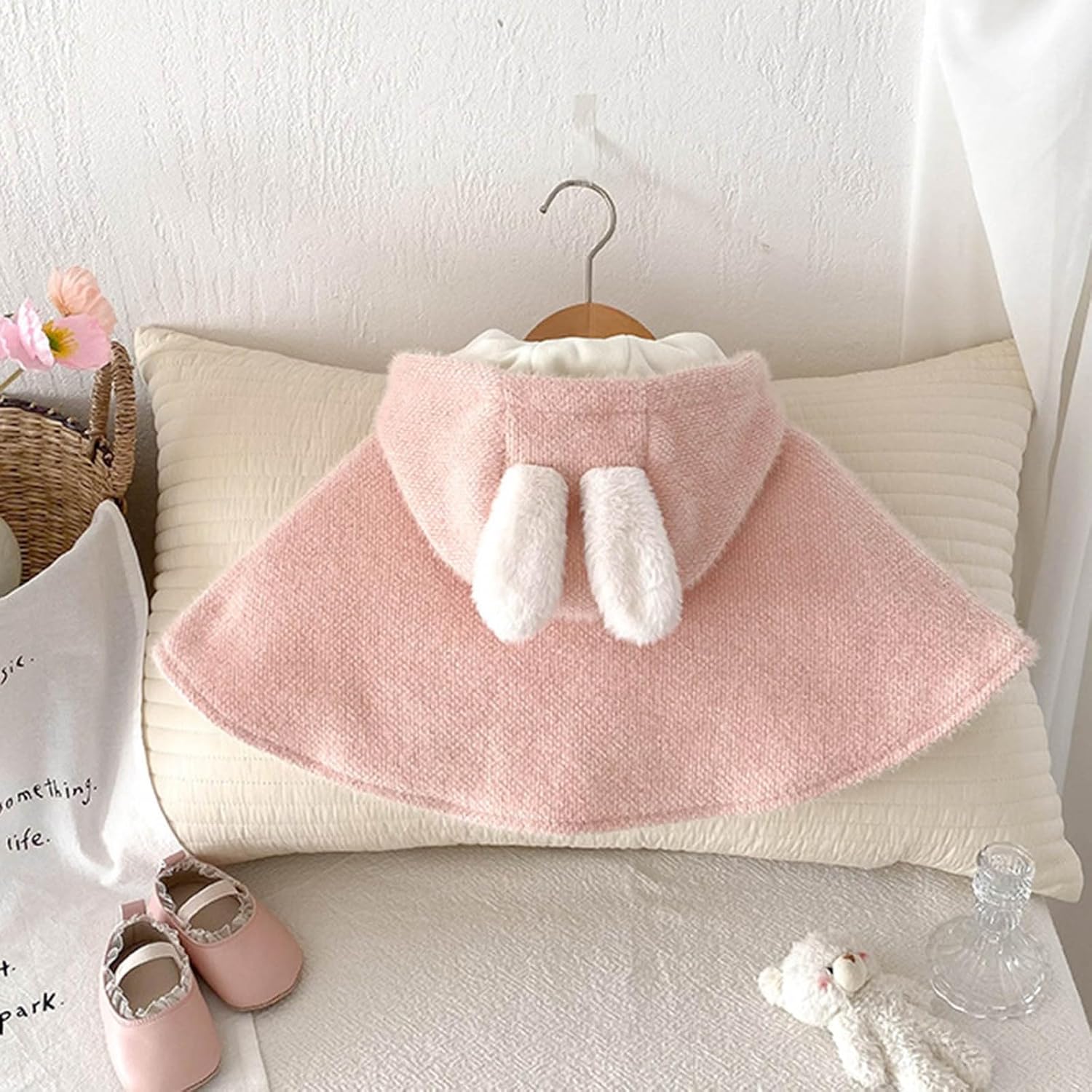 Little Girls Winter Cape for Girls Hooded Cable Knit Poncho Sweaters Toddler Holiday Pullover