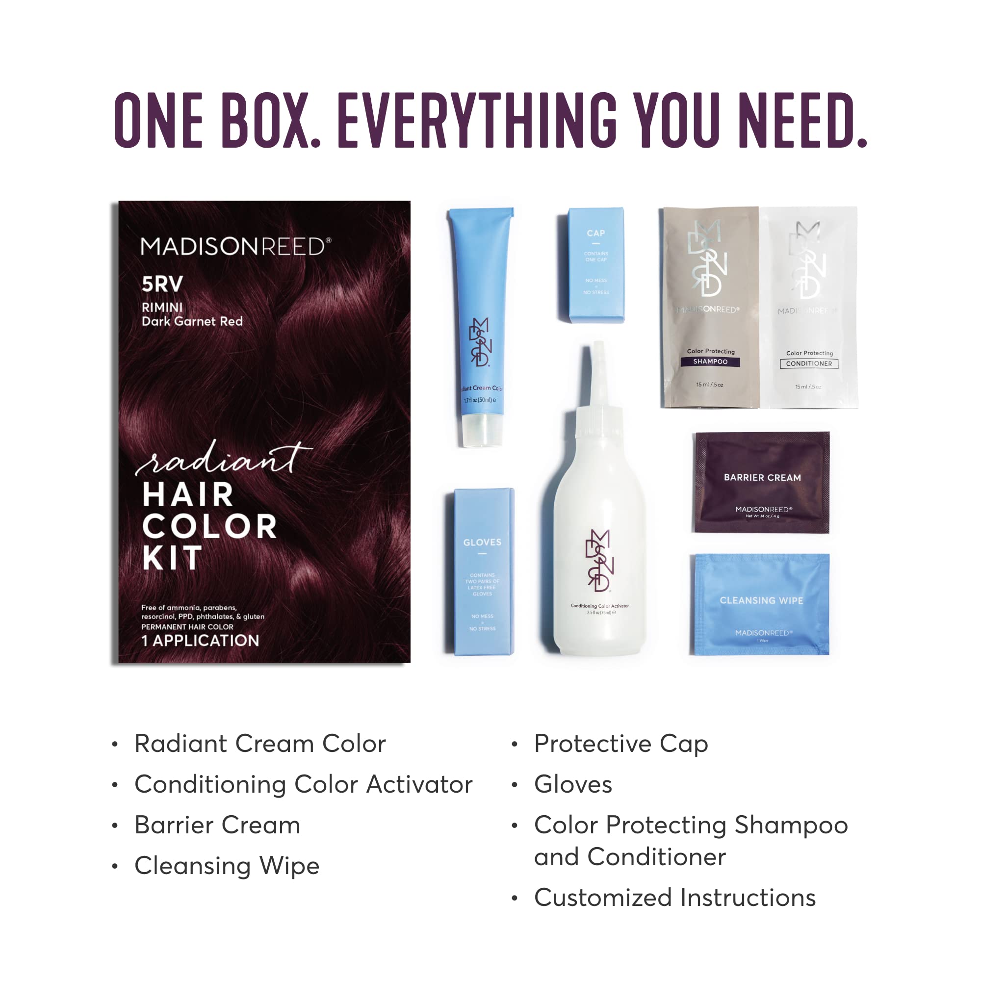 Amazon.com : Madison Reed Radiant Hair Color Kit - 5RV Dark Garnet