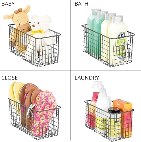 Miniatura 10 de mDesign - Canasta de alambre metálico para organizar y almacenar alimentos