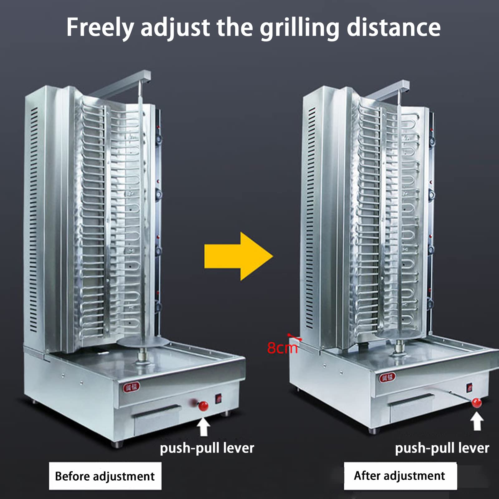 Pionowy grill elektryczny Bezdymny rożen Maszyna do grillowania ze stali nierdzewnej Inteligentny grill Gaz do użytku komercyjnego 3 talerze 4 talerze Zupa mięsna Piec do rożna tureckiego (4