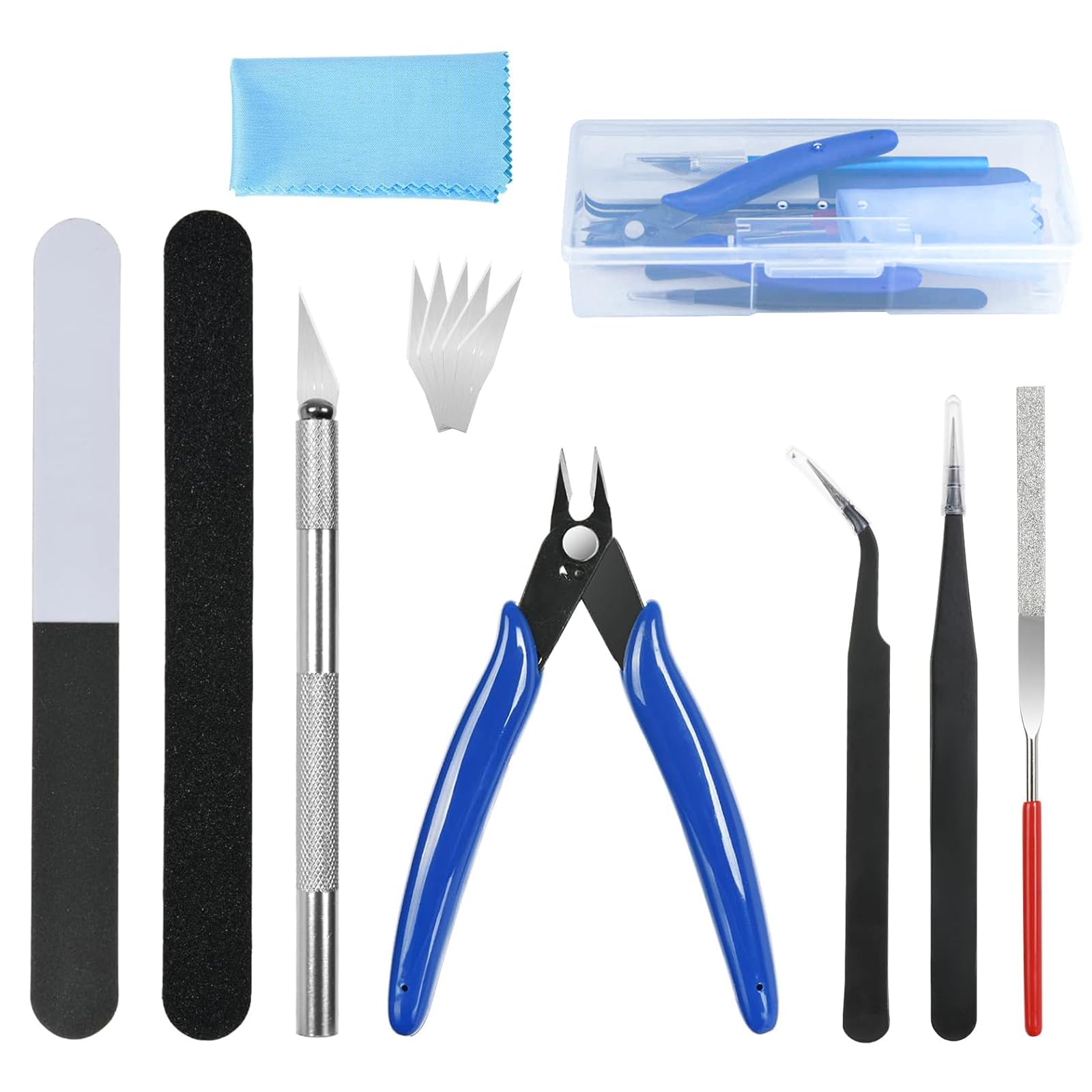 14Pcs Model Tools Craft Set, Hobby Building Tool Set, Modeler Building Kit for Gundam, Modeler Basic Tools Craft Set for Cars, Airplanes, Buildings, Gundam
