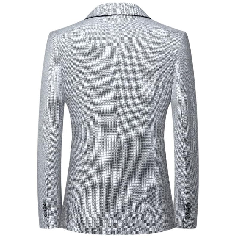 Mens Light Gray Casual Slim Fit Lightweight Sport Coat Two Button Suit Jacket2