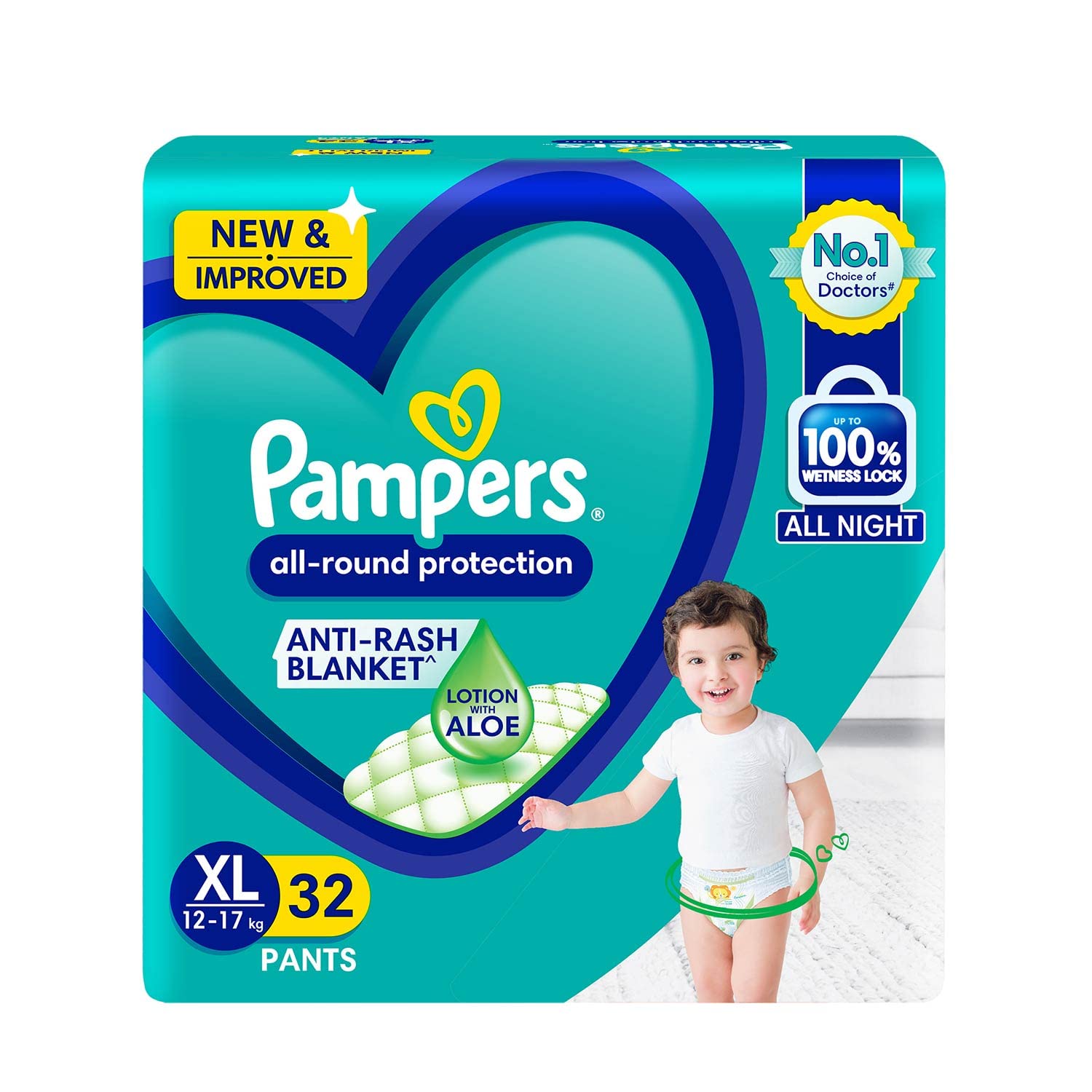 Pampers Complete Skin Comfort Pants, Anti-rash blanket, Lotion with Vitamin E & Aloe Vera, Extra Large size baby diapers