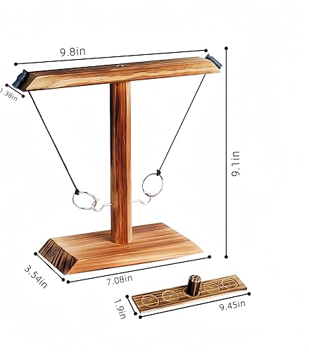 Miniatura 9 de Juego de lanzamiento de anillos, juego de gancho y anillo de base grande, juego de lanzamiento de gancho y anillo para adultos y niños, diversión