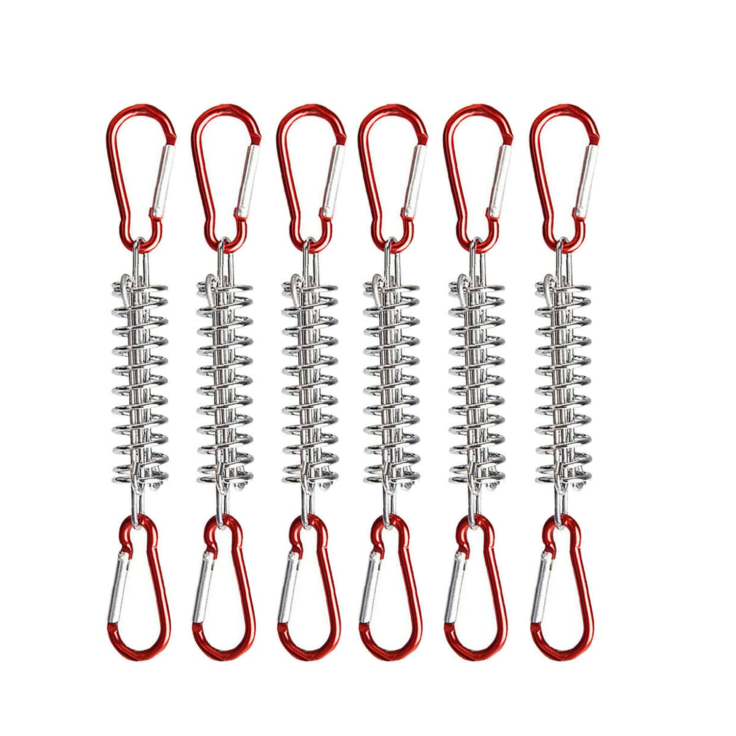 6Pcs Tent Spring Fixed Buckle and 12 pcs Hook Set Wind Rope Buckle Steel Fixed Buckle Tent Wind Spring for Camping Hiking