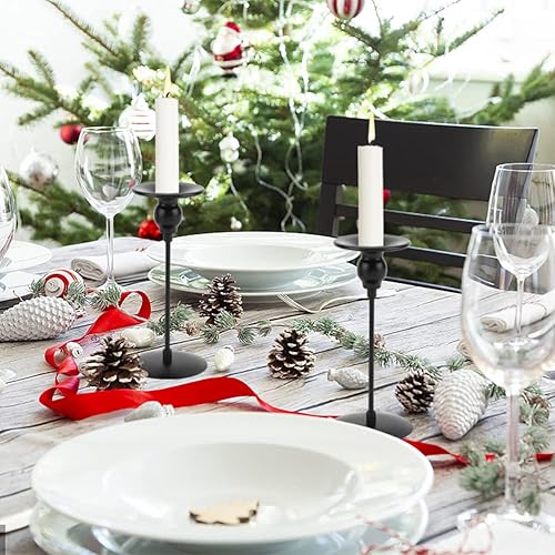 Miniatura 9 de 3 portavelas cónicos de doble propósito para velas cónicas soportes de vela de pilar para boda Navidad chimenea mesa centro de mesa