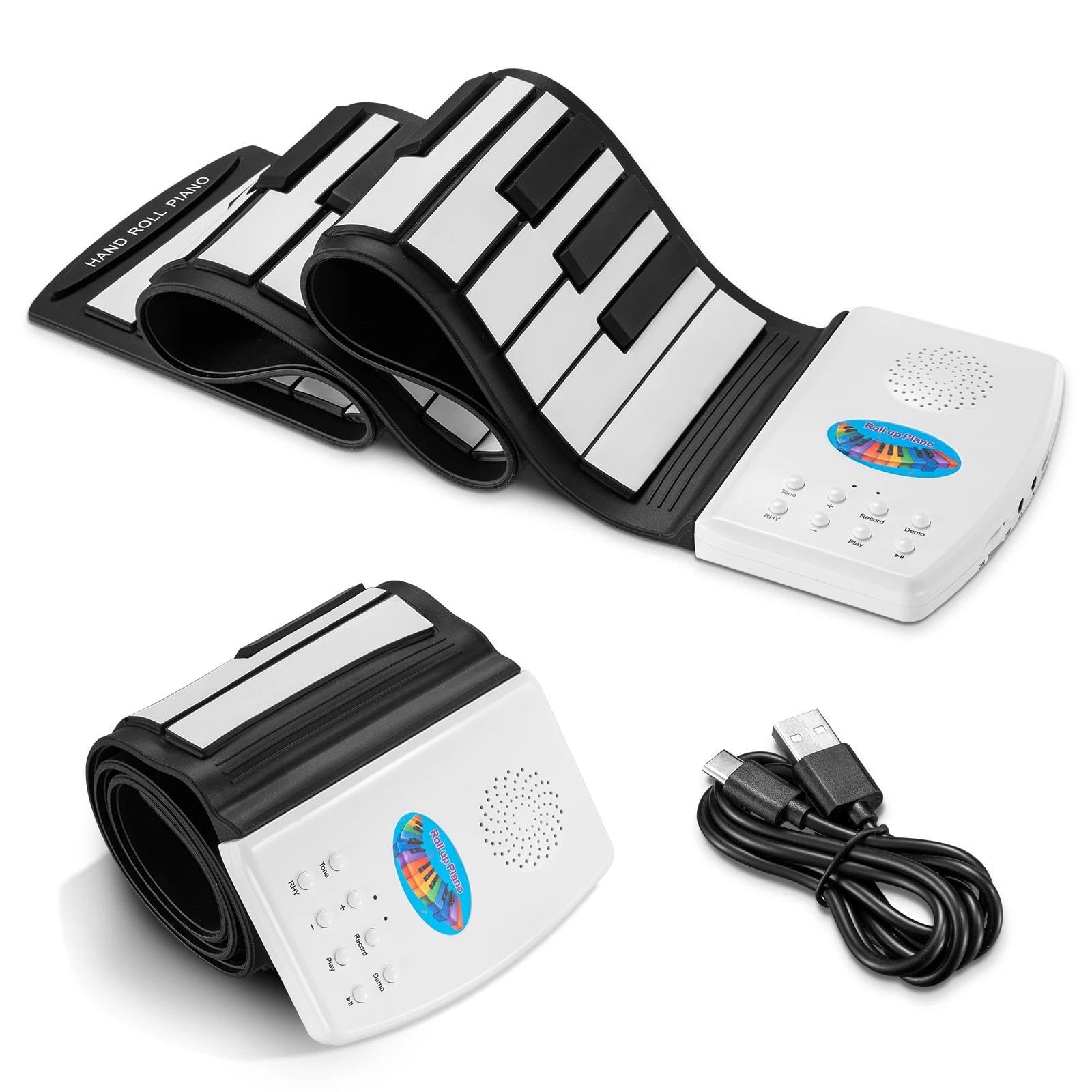 Elektroniczny Instrument Fortepianowy Profesjonalne Przenośne Pianino Zwijane Z Silikonu 49 Klawiszy Składane Ładowalne Idealne