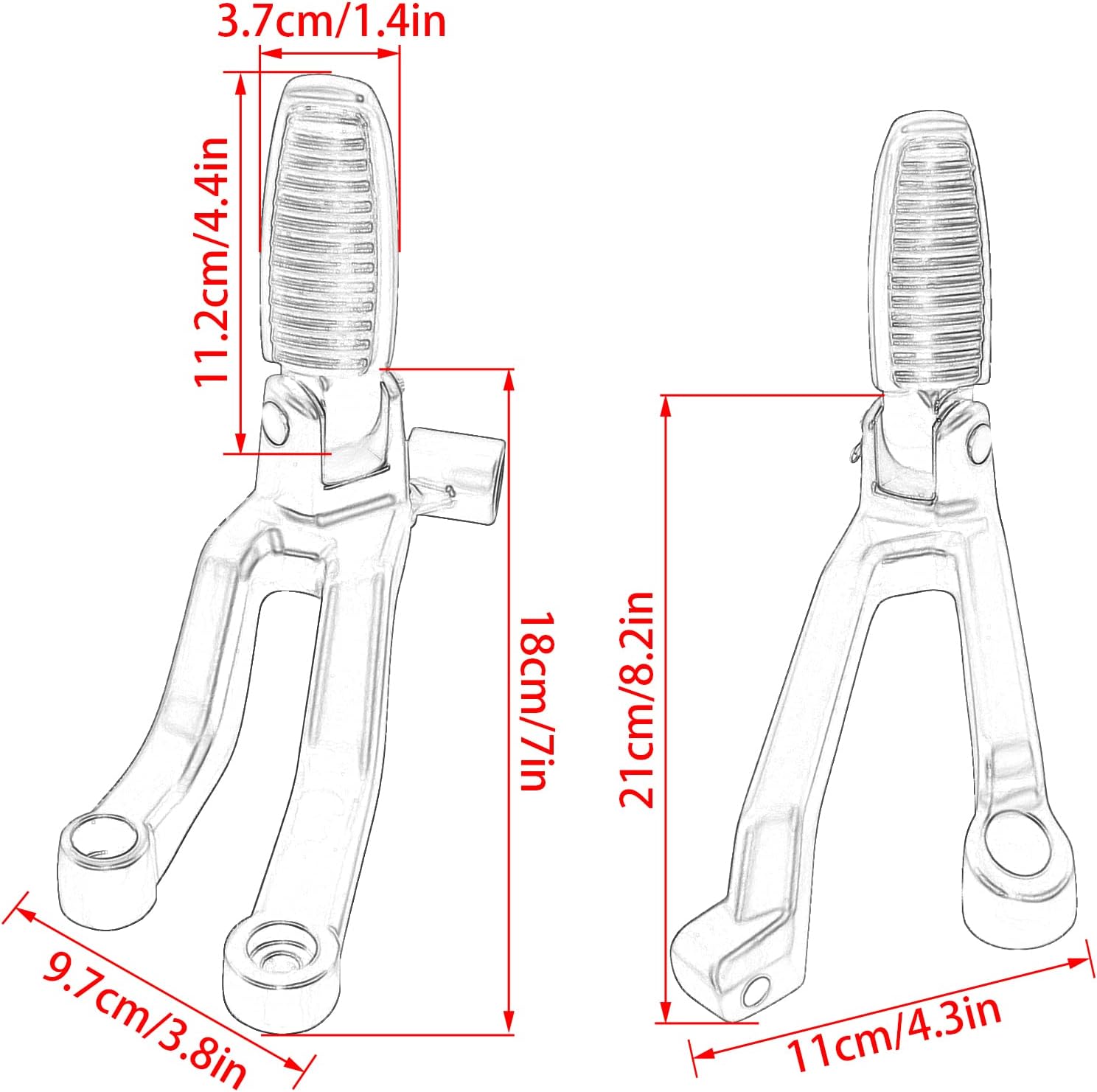 Motorcycle Footpegs Rear Passenger Foot Pegs Compatible with Harley Nightster 975 RH975 2021 2022 2023 2024 2025 Foot Rests Pedal
