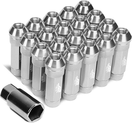 J2 Engineering LN-T7-026-15-SL 7075 Aluminio M12 x 1.5 0.984 in OD  2.756 in 20x Tuerca de llanta + 1 llave
