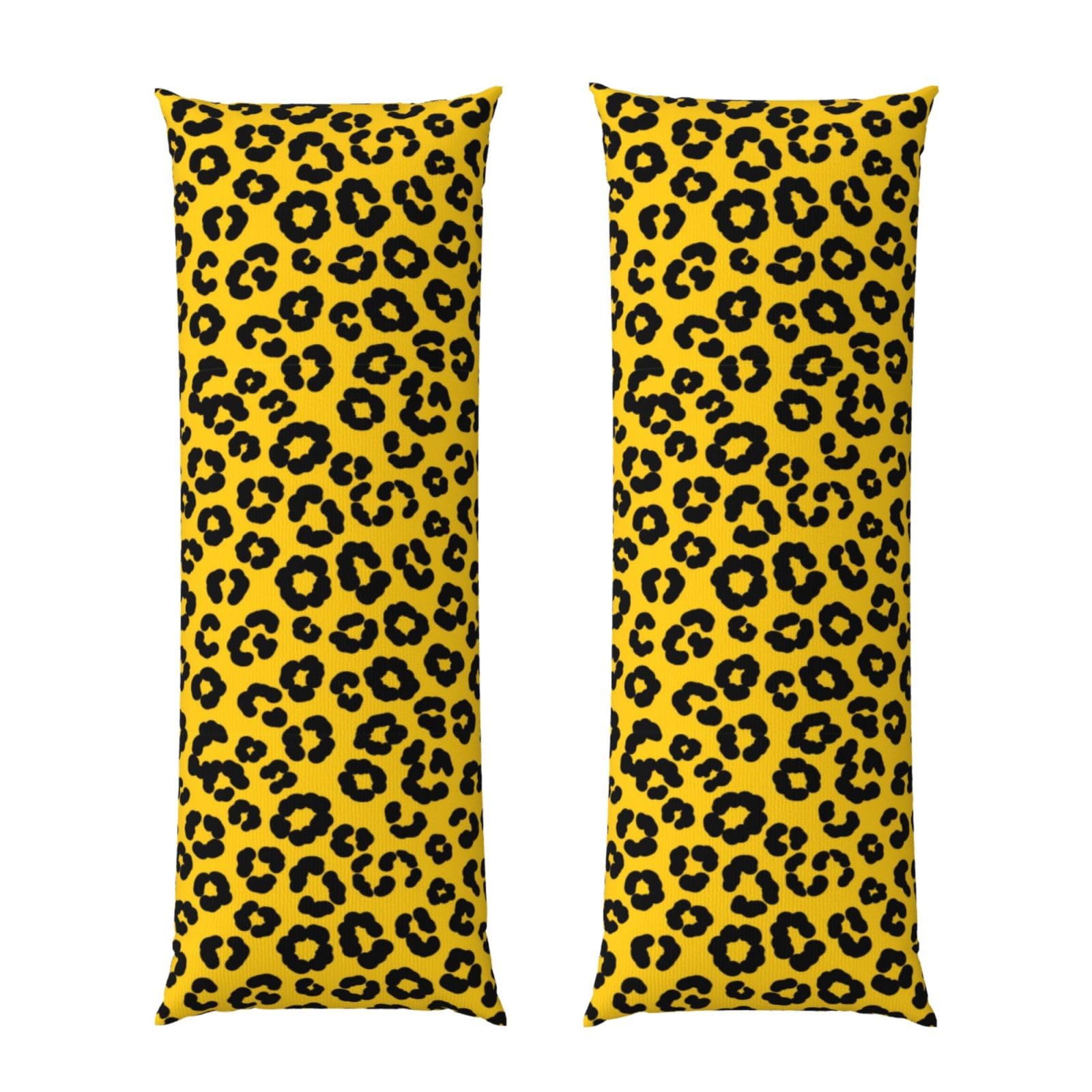 Long Pillowcase 20x60 Inch, Animal Skin Cheetah Leopard Leather Print Yellow, Ultra Soft Body Pillow Cover with Hidden Zipper, Wrinkle Resistant Fabric for Bed Couch Home Decoration
