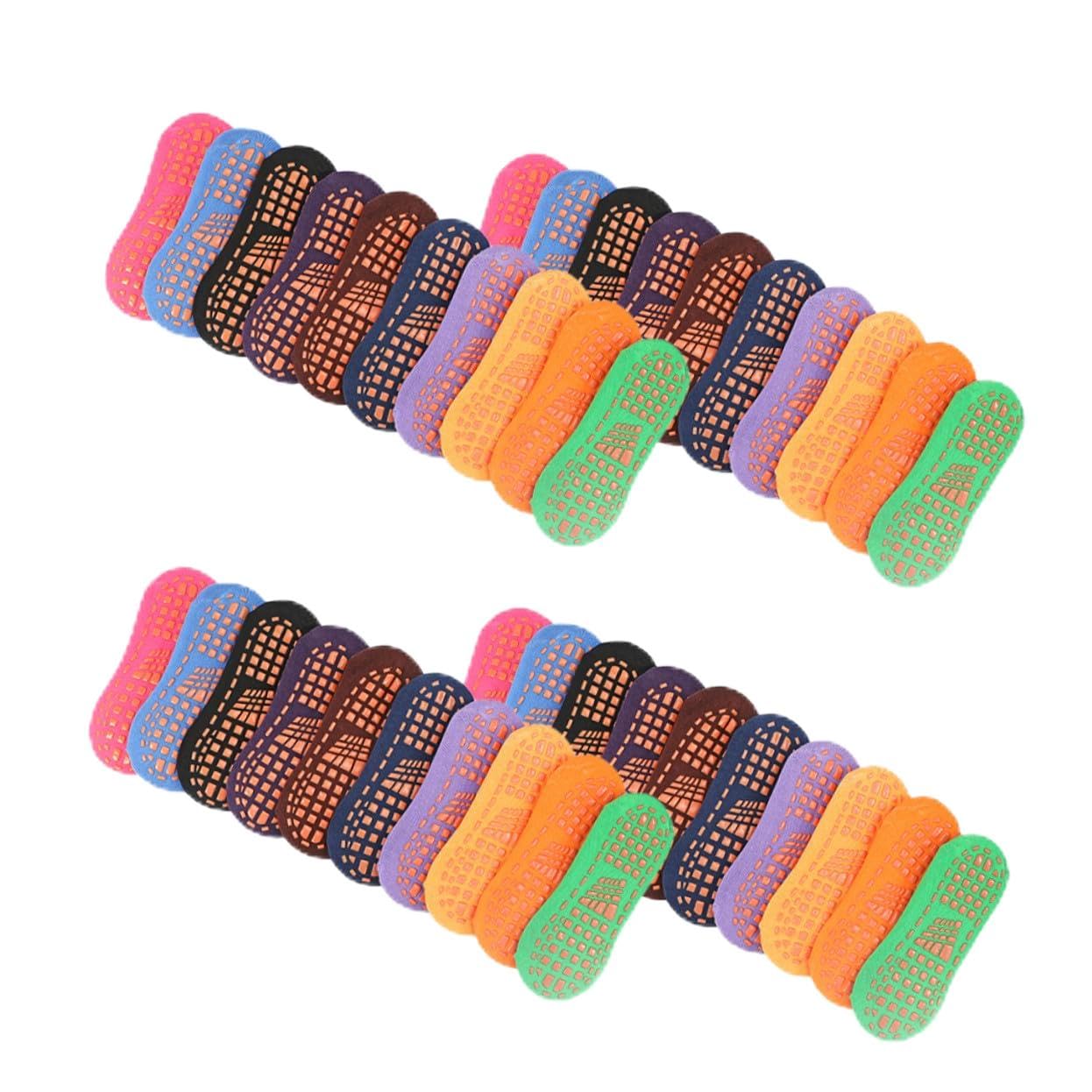 NOLITOY 20 Pares de Calcetines Antideslizantes de Algodón, Unisex, Transpirables y Cómodos para Yoga, Casa y Niños y Adultos Color Aleatorio