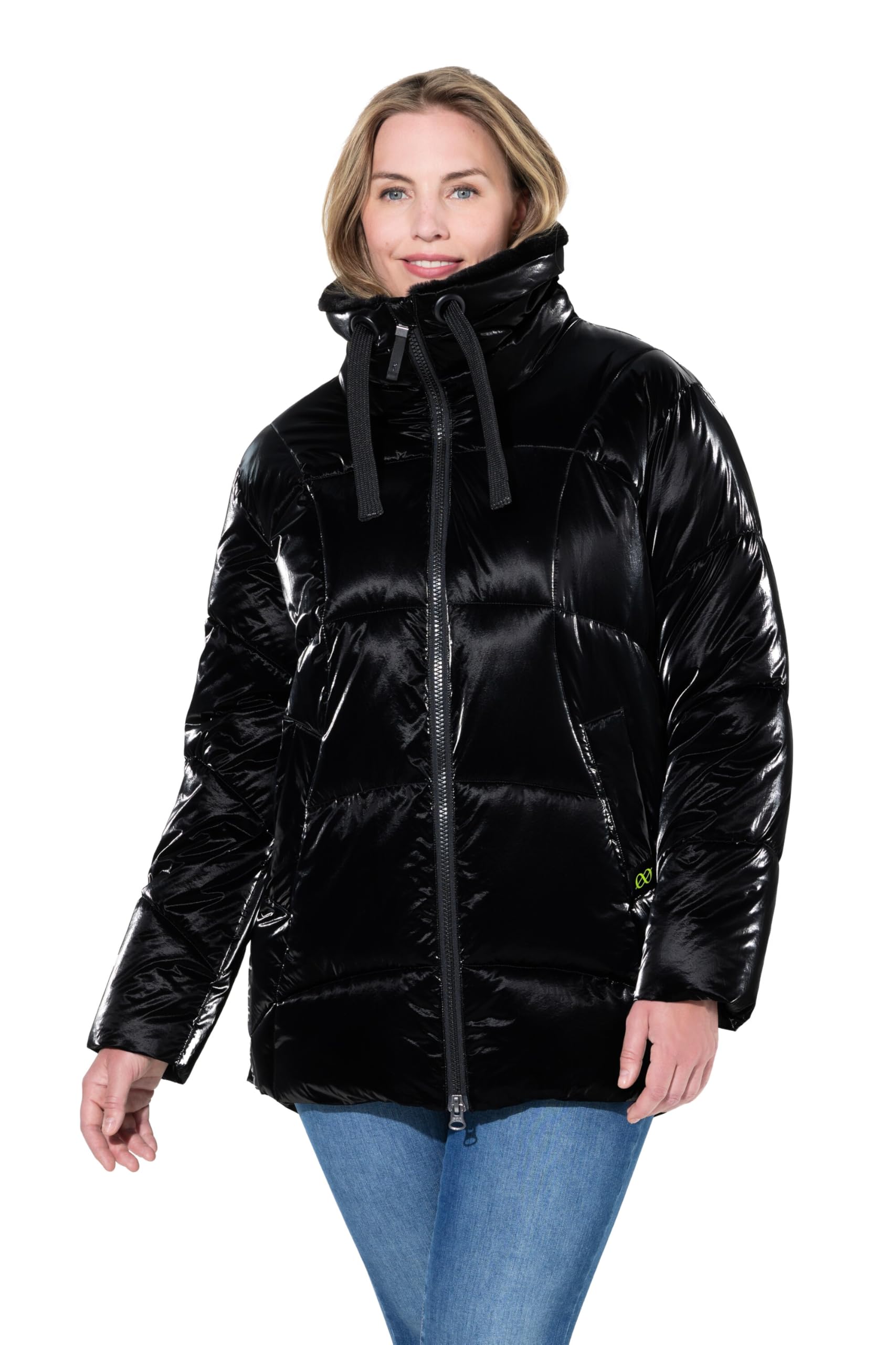 Laurasøn Steppjacke mit Webpelzkragen, 2-Wege-Zipper 830751