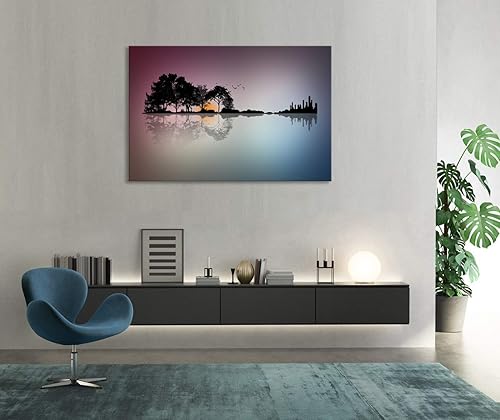 Miniatura 5 de Urttiiyy Lienzo abstracto grande para pared, diseño de isla de guitarra, pinturas de música moderna, pintura abstracta de árbol, impresiones para