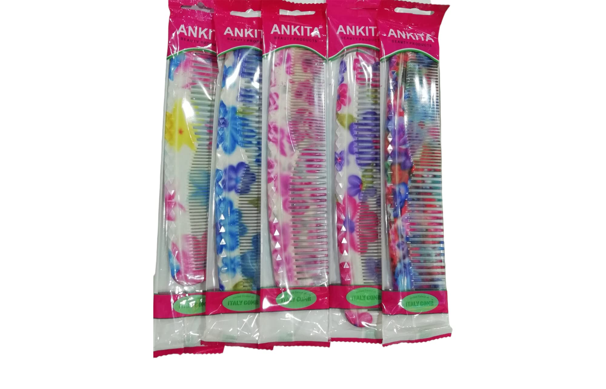 Multicolor Printed Hair Comb Set of 5 pc (Color & design may vary)-image-31