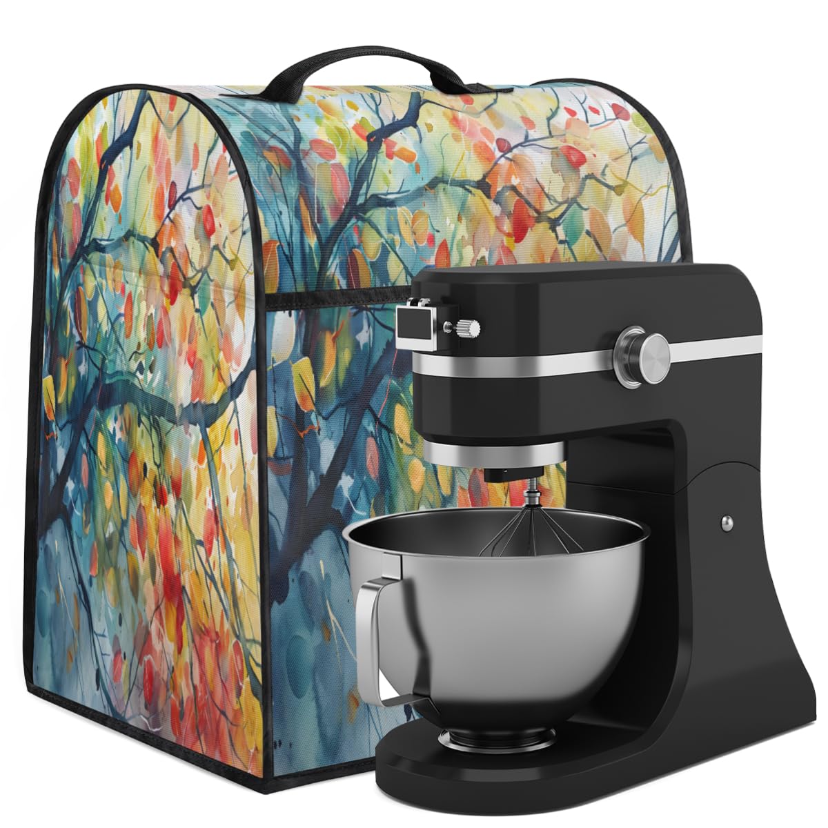 Coffee Maker Cover Watercolor Tree Leaf Kitchen Appliance Covers Small Appliance Covers Blender Cover Juicer Cover Dust Covers for Kitchen Appliances with Top Handle and Pockets,Washable,C818