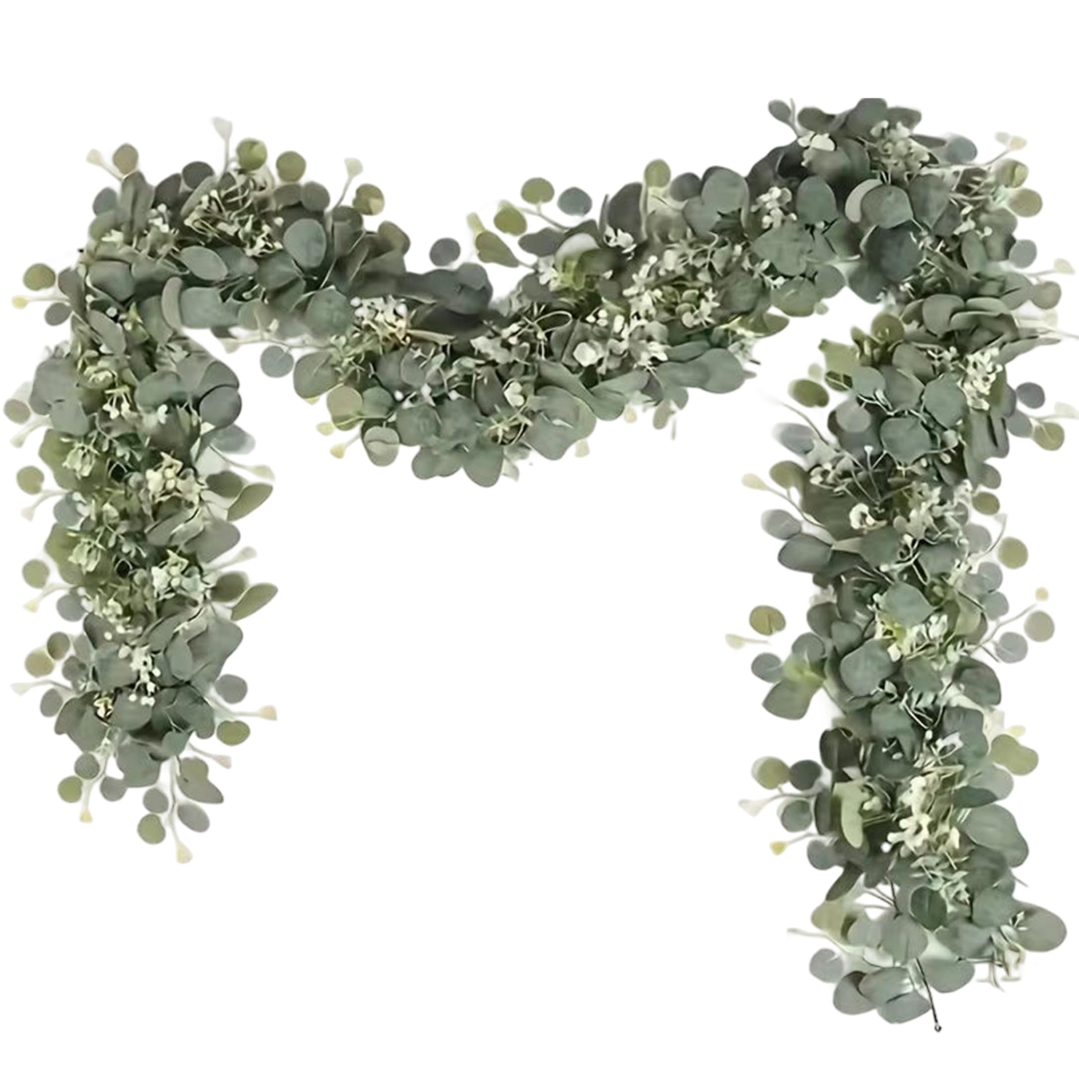 Guirlande d'eucalyptus artificiel fausse verdure suspendue et gypsophile décoration