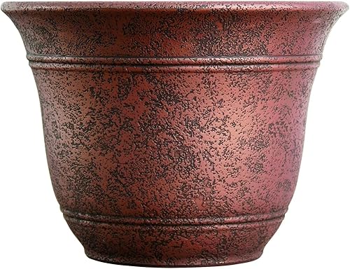 Miniatura 118 de The HC Companies Sierra - Maceta redonda de riego automático, maceta de plástico ligera para hierbas y más, macetas duraderas para plantas de Bronce