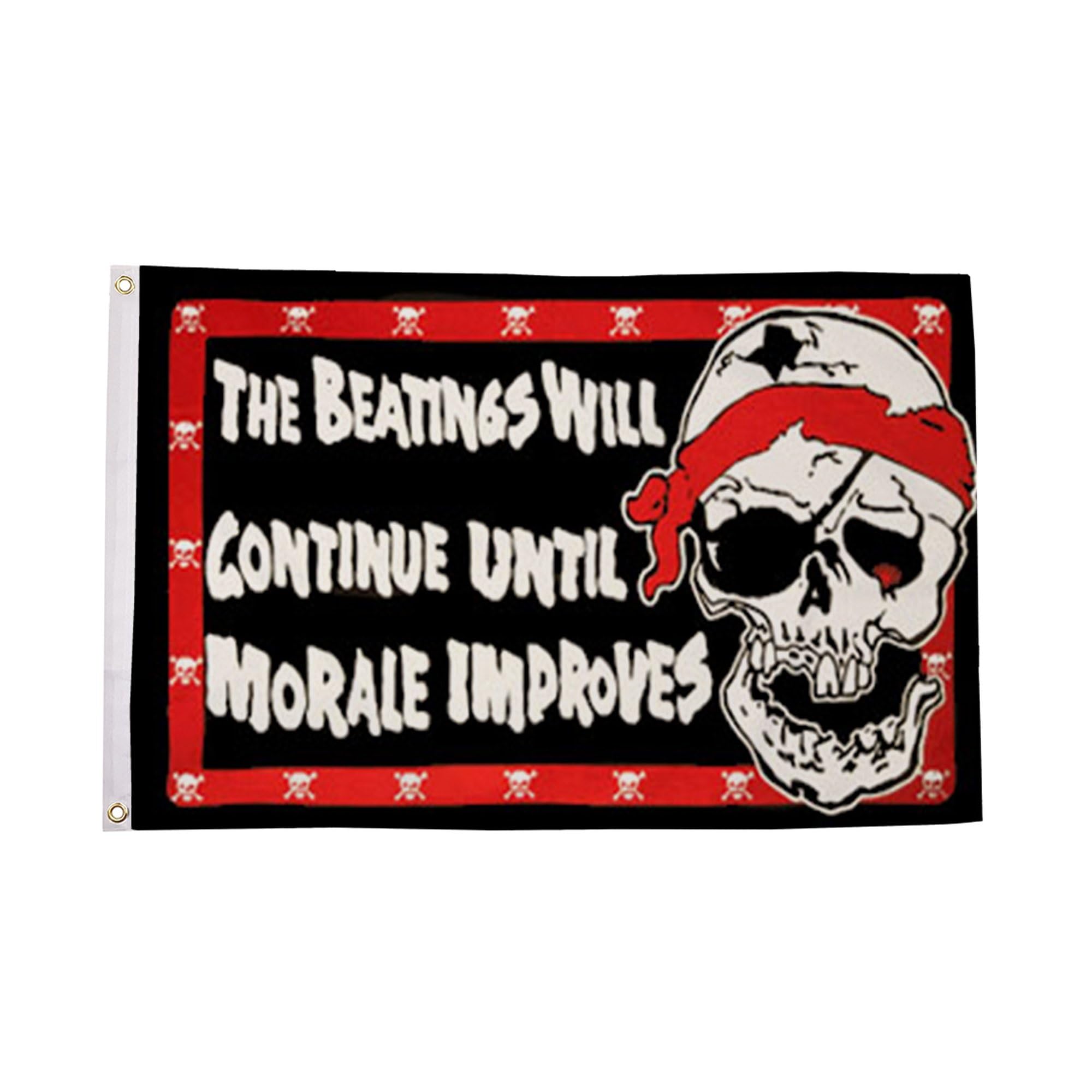 Flagtex Pirate Flags Pirate Beatings 5ft x 3ft (150cm x 90cm) - Pirate Banner Humorous Design, Jolly Roger Flag for Garden Display, Outdoor Pirate Party Decorations โ image 1