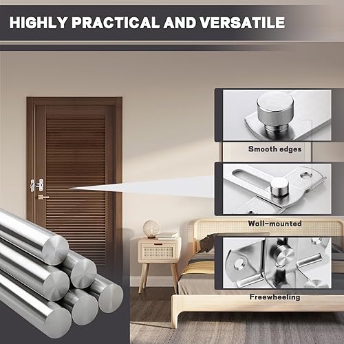 Miniatura 4 de 2 cerraduras de puerta de granero de acero inoxidable de 90 grados, cierre deslizante con hebilla de ángulo recto, cierres de puerta cepillada de