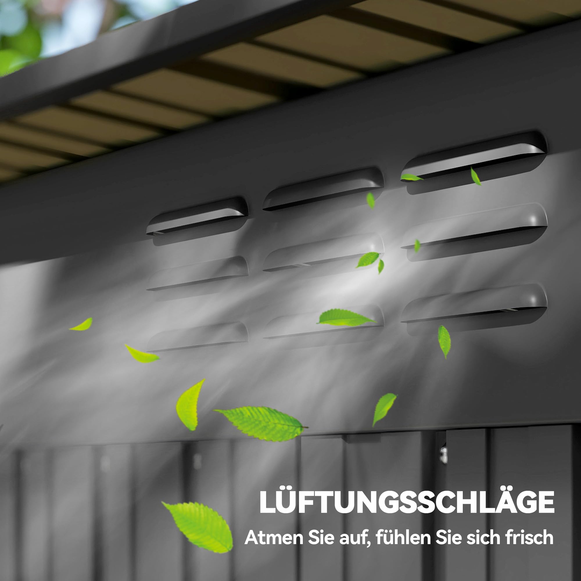 Outsunny Metall Gerätehaus 1,37 m² Müheloser Montage 159 x 106 x 181 cm | Geräteschuppen, Pultdach, Schiebetür, Lüftungen, 2 Paar Handschuhen, Wetterfest, Outdoor Schuppen, Für Hinterhof Garten