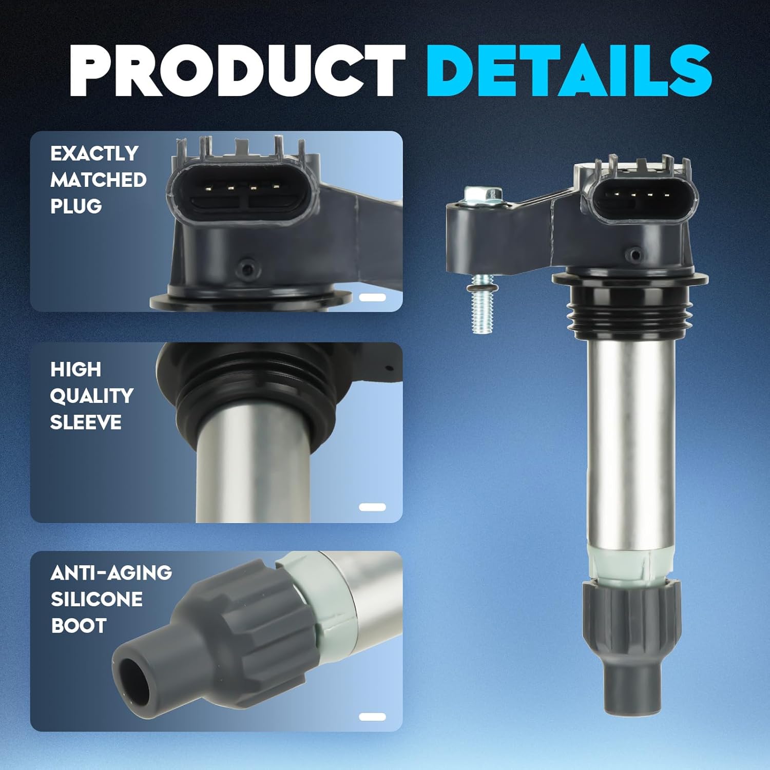 Ignition Coil & Iridium Spark Plugs for Buick Cadillac Chevy GMC Allure Enclave LaCrosse ATS CTS Impala Camaro Equinox Canyon Terrain 3.6L 3L UF569 5C1612-6 Set