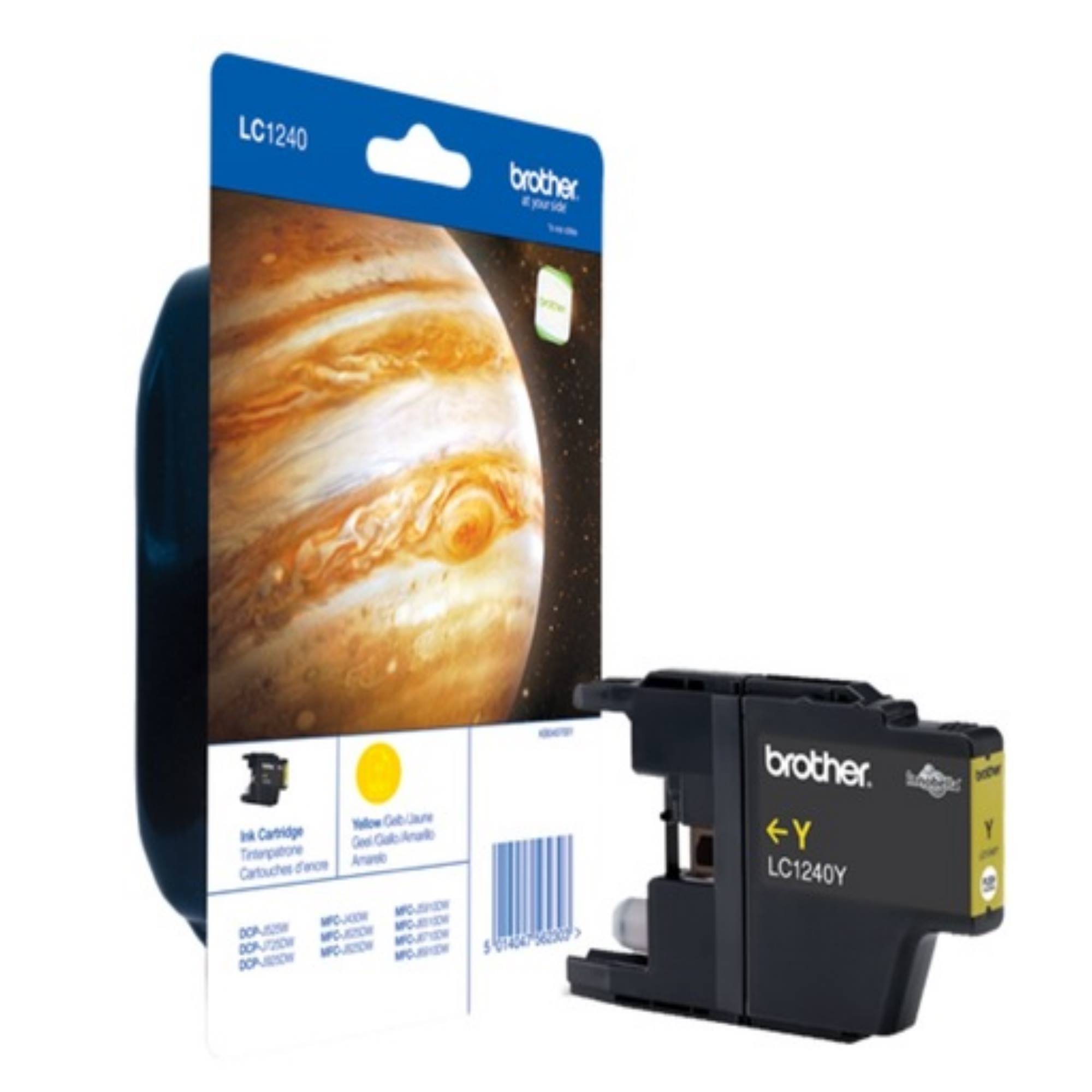 Brother LC-1240Y Inkjet Cartridge, Yellow, Single Pack, Standard Yield, Includes 1 x Inkjet Cartridge, Brother Genuine Supplies