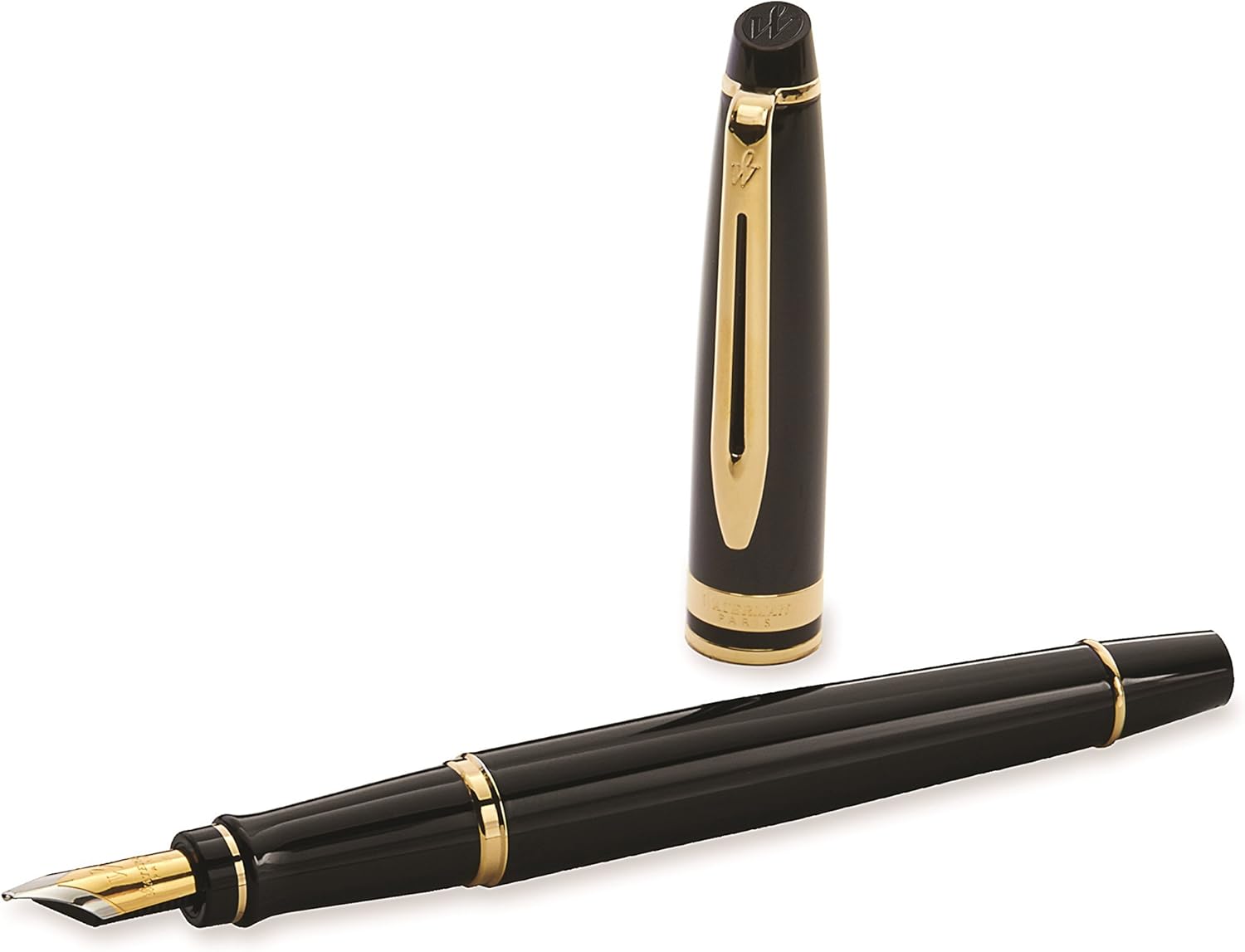 Waterman Expert GT Fountain Pen Black/Gold Trim, Medium Nib S0951660