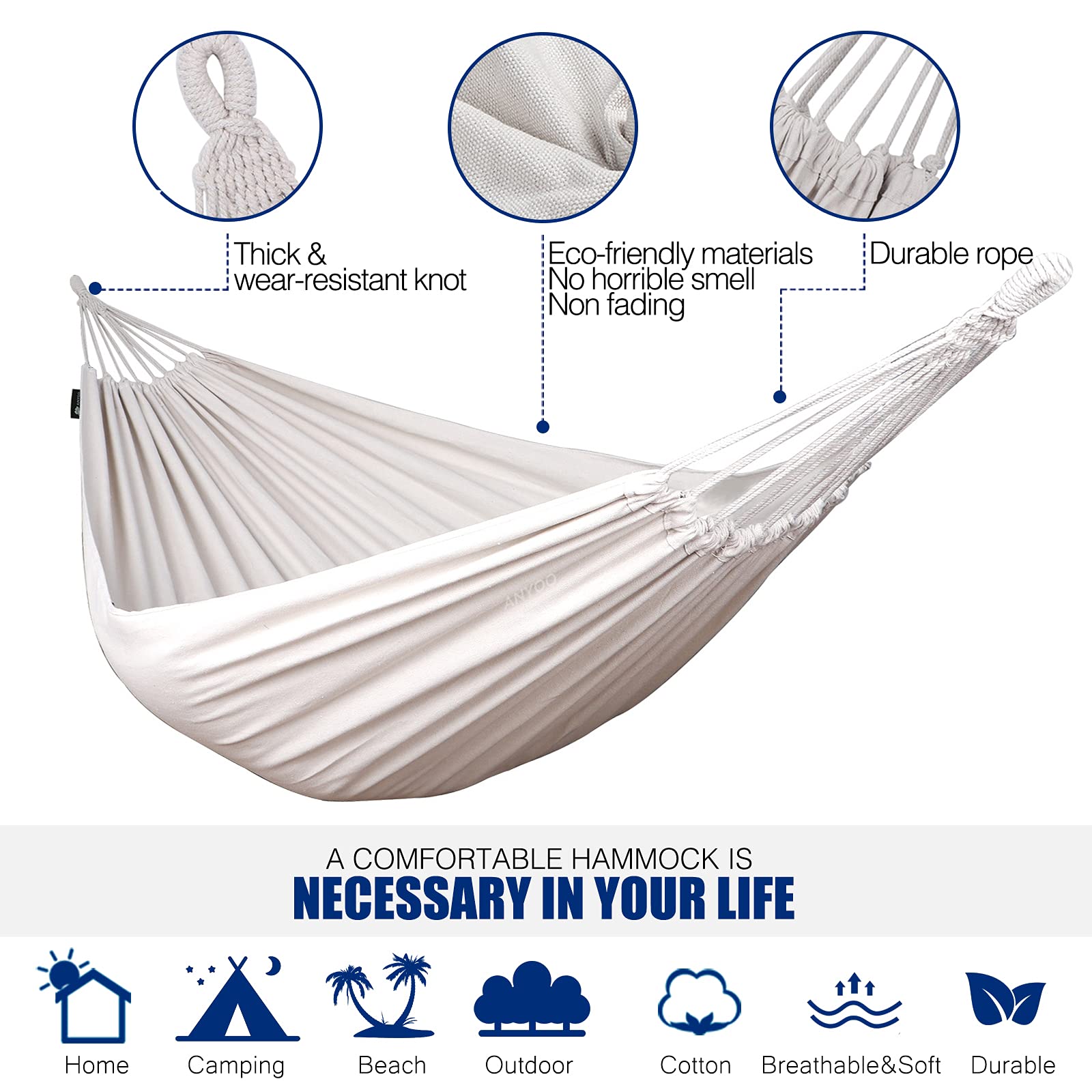 Anyoo Outdoor Cotton Hammock Multiples 