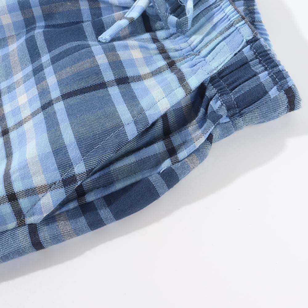 Spring&Gege Boys and Men Soft Flannel Pajamas Pants Plaid PJ Pants Lounge Long Bottoms - Image 4
