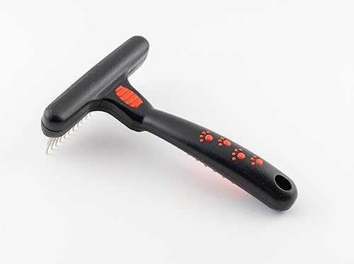 Miniatura 3 de Ryan's Pet Supplies Paw Brothers Magic Spring Undercoat Rastrillo para perros, herramienta de aseo de grado profesional, pasadores de acero